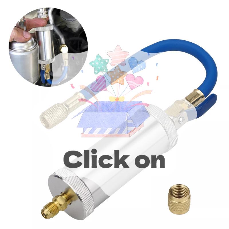 R12 R134A R22 Air Conditioning Car Oil Injection Dye Injection Tool 2 Ounce 1/4" Pure Liquid Oil Coolant Filler Tube
