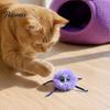 Stress Relief Toys for Bored Cats Electric Cat Ball Toy, Automatic Jumping Plush Ball, Interactive Cute Electronic Home Alone Self Rolling with Ribbon