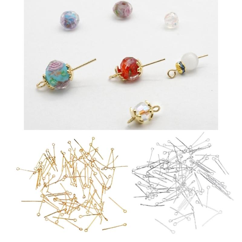 200pcs 9 Shaped Crafting Eye Head Pins For Jewelry Making High Strength Metal Components For Necklace Earrings