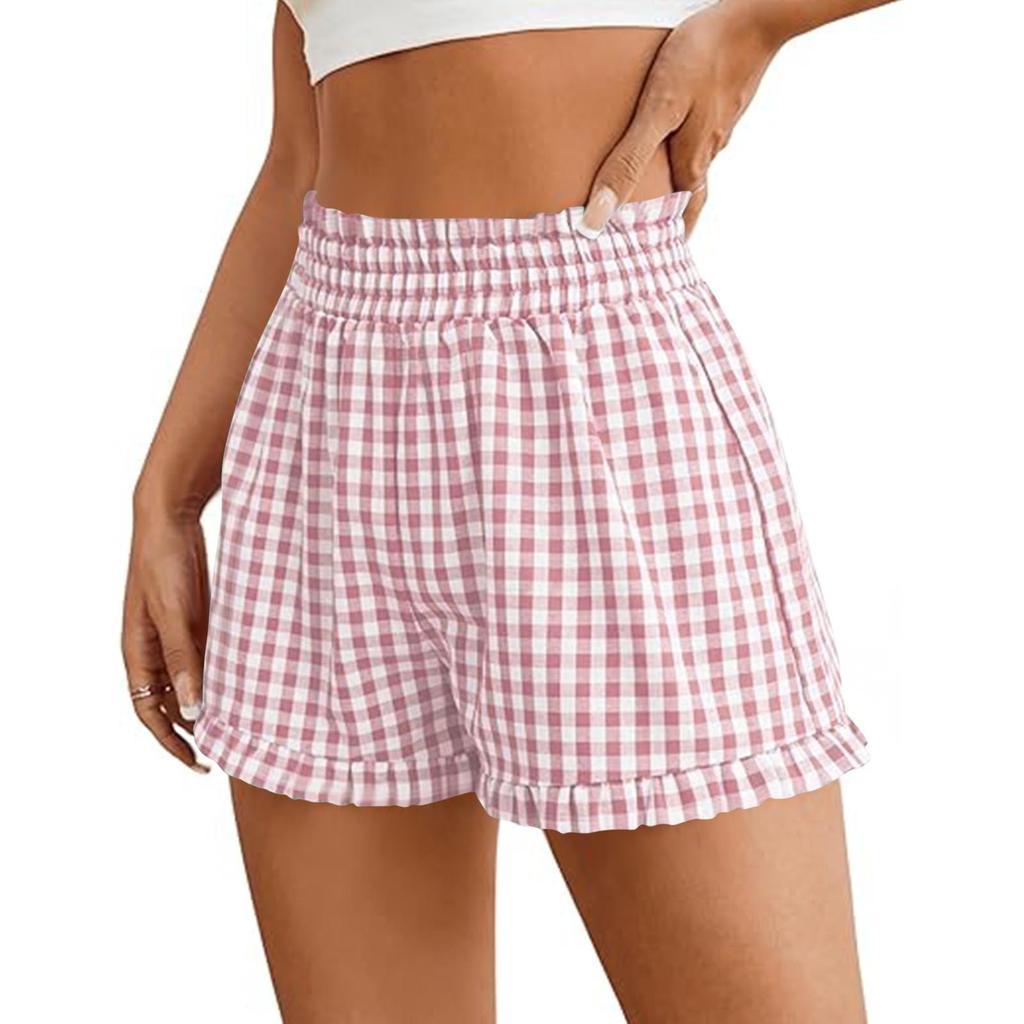 Damen Shorts mit Kordelzug Elastischer Bund Leicht Sommerlich Lässig Kurz Mit Taschen