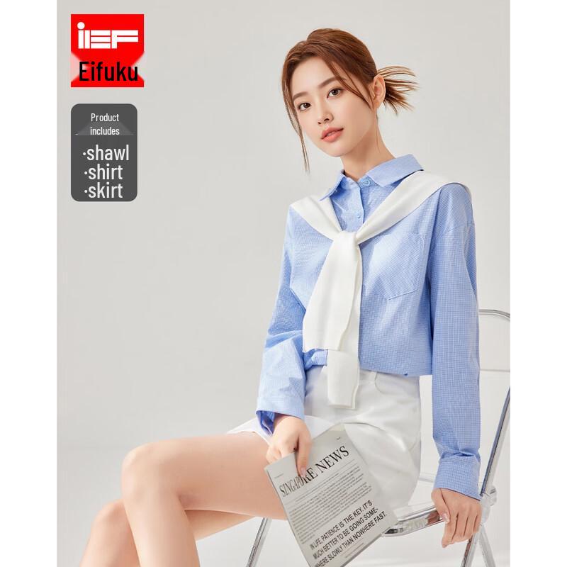 IEF 2025 Весенний корейский клетчатый костюм-двойка S