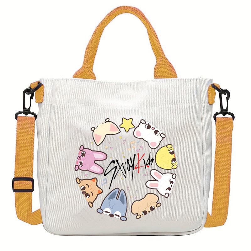 

Багатоколірна сумка через плече KPOP Stray Felix з принтом, полотняні сумки на плече 23*23cm