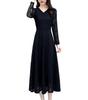 Long Sleeve Party Midi Solid Perfect for and Perfect for Special Occasions and [Chubikime] Women's Dress, Length, All-Lace Dress, V-Neck, Slimming,