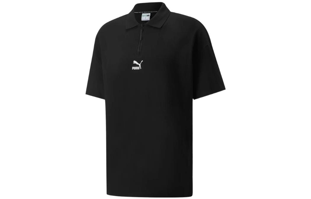 PUMA Polo Shirts Men s Black Polo Collar Moderate Straight Fit 535271-01 S