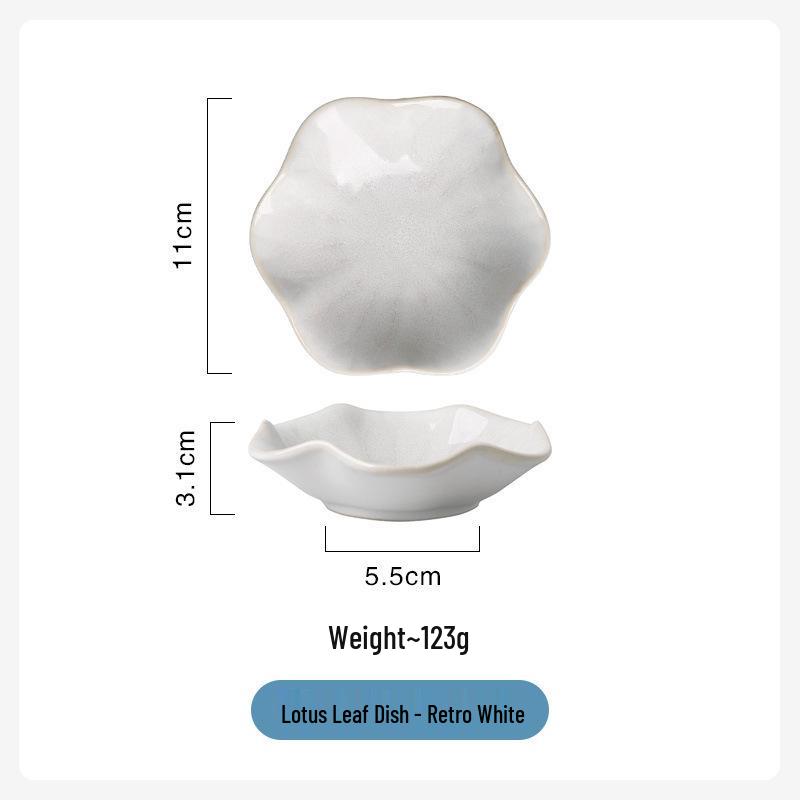 

Японская керамическая тарелка в форме листа лотоса - Идеально подходит для закусок, приправ, холодных блюд, суши и соусов.