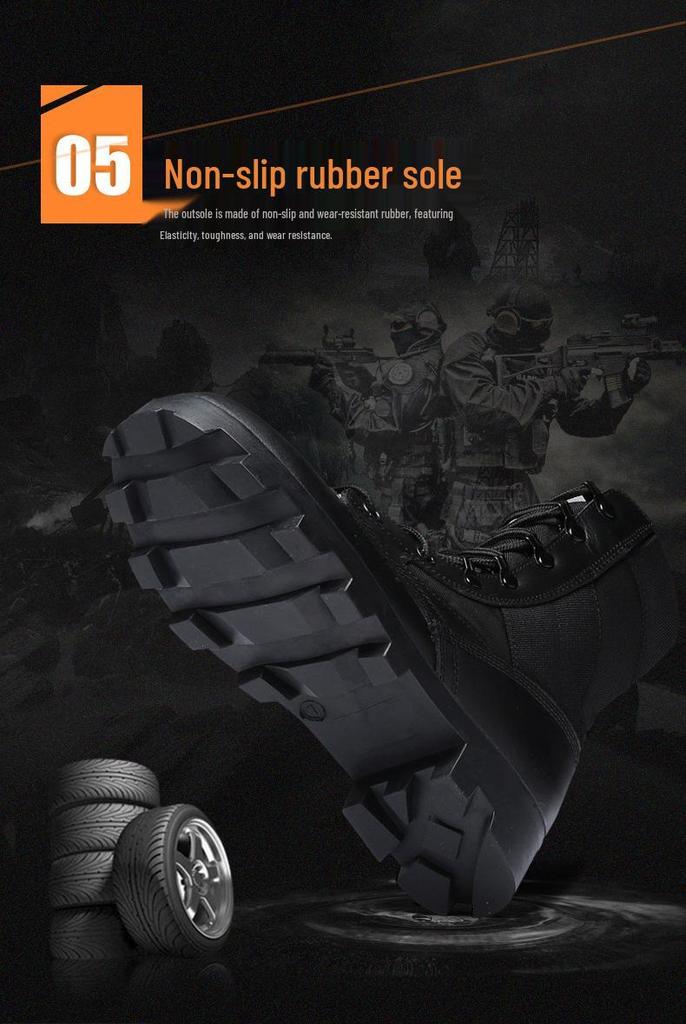 High-Top Tactical Military Combat Boots for Outdoor Hiking and Off-Road Sports