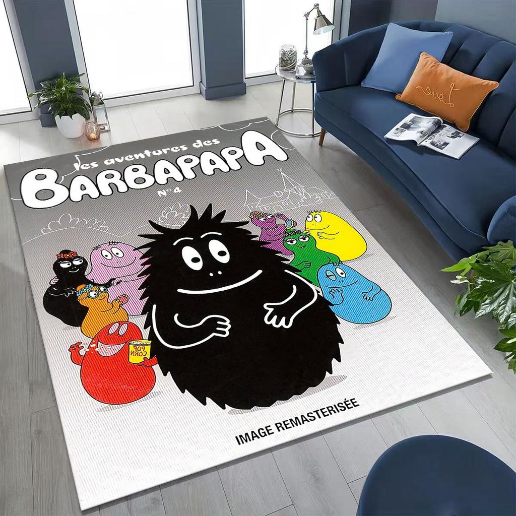 Cartoon Les Barbapapa Barbamama Family Rug for Bedroom Living Room Sofa Home Doormat Decor, Large Kids Play Non-slip Floor Mat