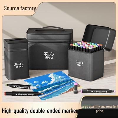 Double-Ended Colored Marker Set - Oil & Watercolor Pens for Students & Kids