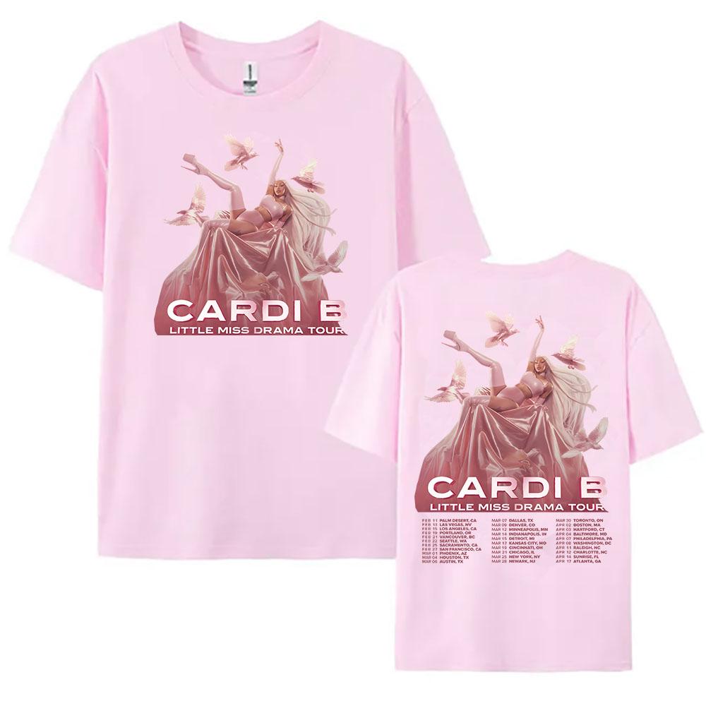 LittleMiss Drama Tour T-shirt Cardi B Singer Graphic Print Tshirts Cotton Short Sleeve Loose Tee-shirt Unisex Streetwear Women