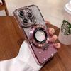Magnetic Rhinestone Bracket for iPhone 13/14 Pro Max with Electroplated Glitter Lens Film
