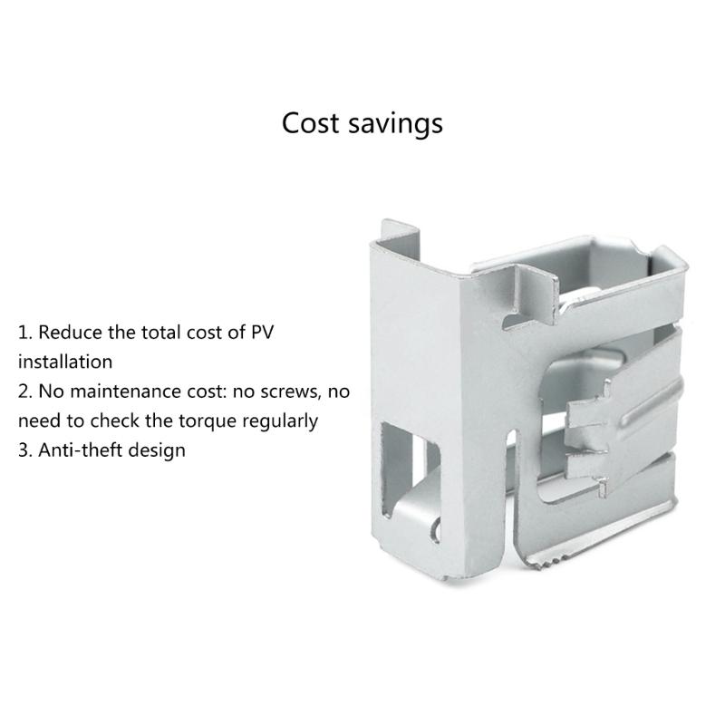 Solar Panel Mounting Bracket Metal Buckle for RV- Camper Boat Roof Photovoltaic Component Roof Panels Buckle 1/5/10Pcs