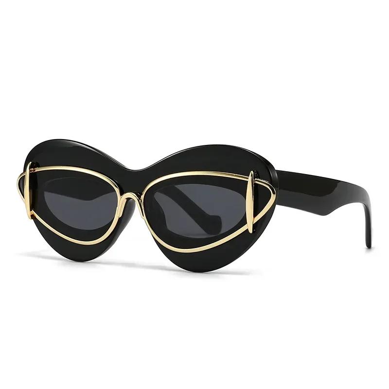 New Fashion Women Cat Eye Sunglasses For Men PUNK Luxury Brand Female Sun Glasses Y2K Vintage Eyewear Shades UV400 Oculus