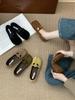 Retro Mori niche split-toed round head single shoes women's suede flat bottom one pedal French temperament pig's trotters grandma shoes autumn