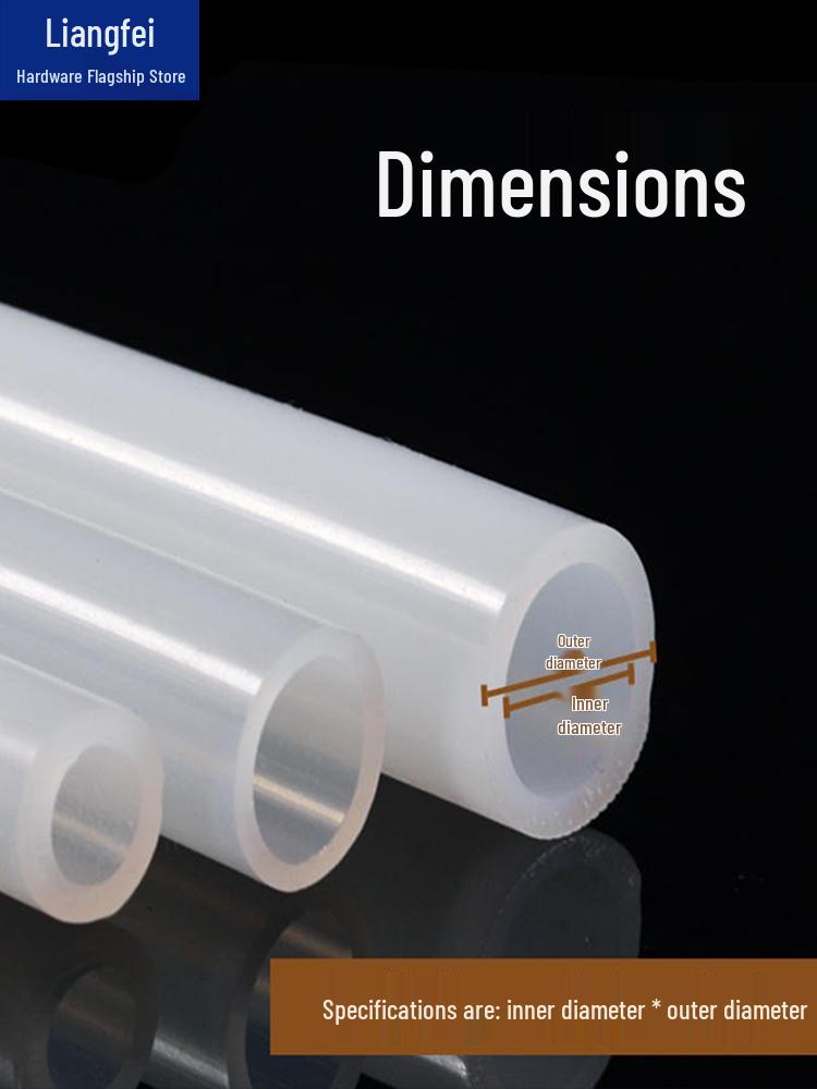 Translucent Silicone Rubber Hose, High-Temperature Resistant, Industrial-Grade Elastic Heat Conducting Tube, 4 or 6 Points.