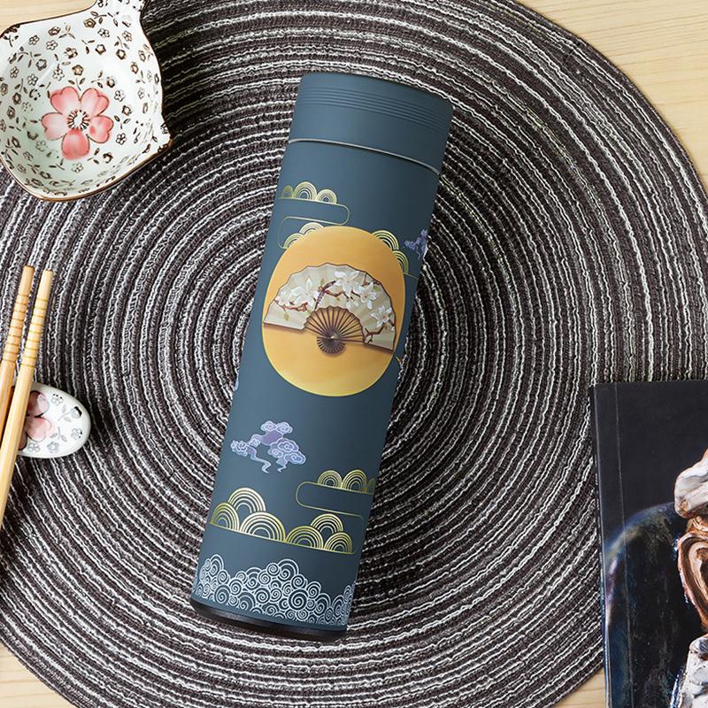 500ML Stainless Steel Thermos Coffee Tea Mug Chinese Classical Style Water Bottle With Filter Thermo Cup