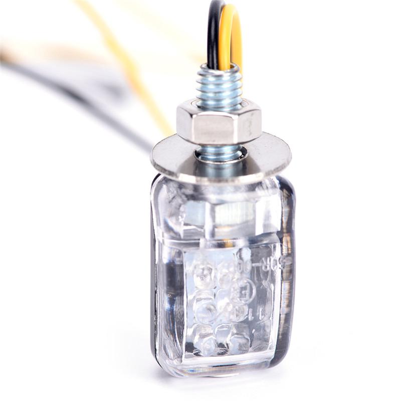 2X 6Led Motorcycle Mini Amber Turn Signal Lights Blinker Indicator Black 12V New