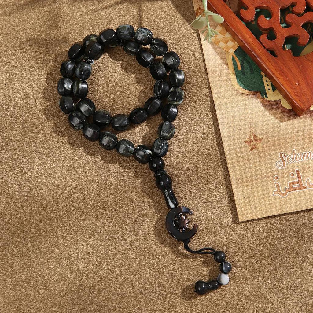 Bransoletka modlitewna Tasbih z 33 koralikami w stylu arabskim - Muzułmańskie koraliki różańca do chwały