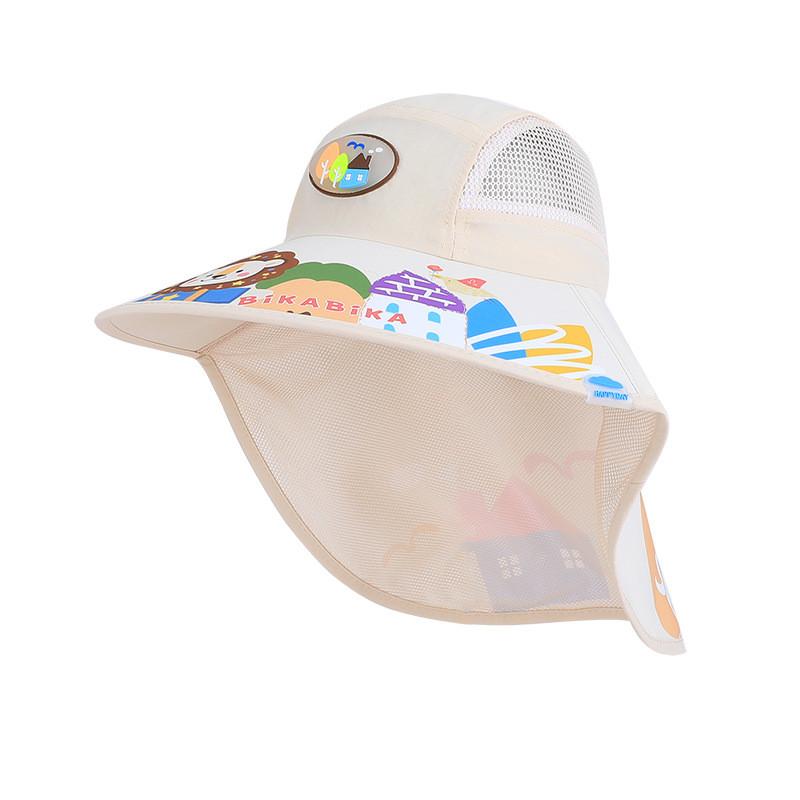 Childrens Cartoon Sun Hat With Wide Brim For Summer Outdoors Girls Boys