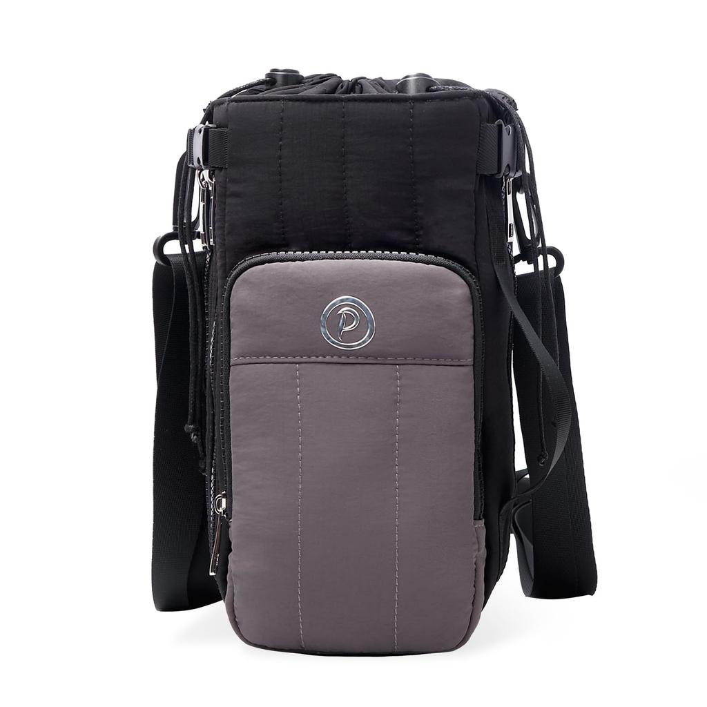 Ultraleichter, langlebiger und leicht zu reinigender 1,5-Liter-Wasserflaschenbezug mit verstellbarem Kordelzug und Vordertasche zur praktischen Aufbewahrung und