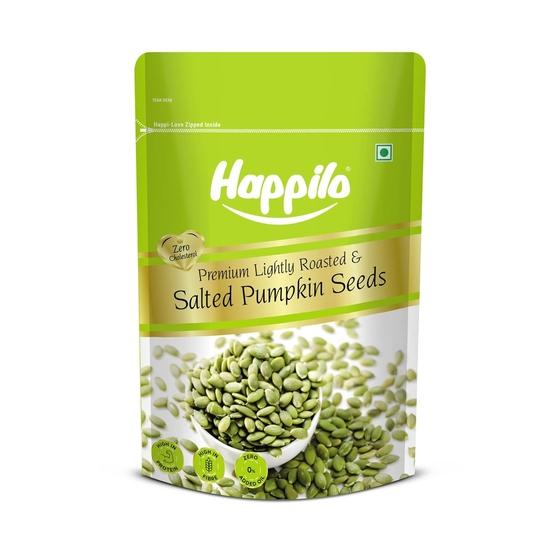 

Семена тыквы Happilo Premium жареные для употребления в пищу, 200 г, слегка соленые, для здорового питания, повышения иммунитета и богатого клетчаткой суперпродукта