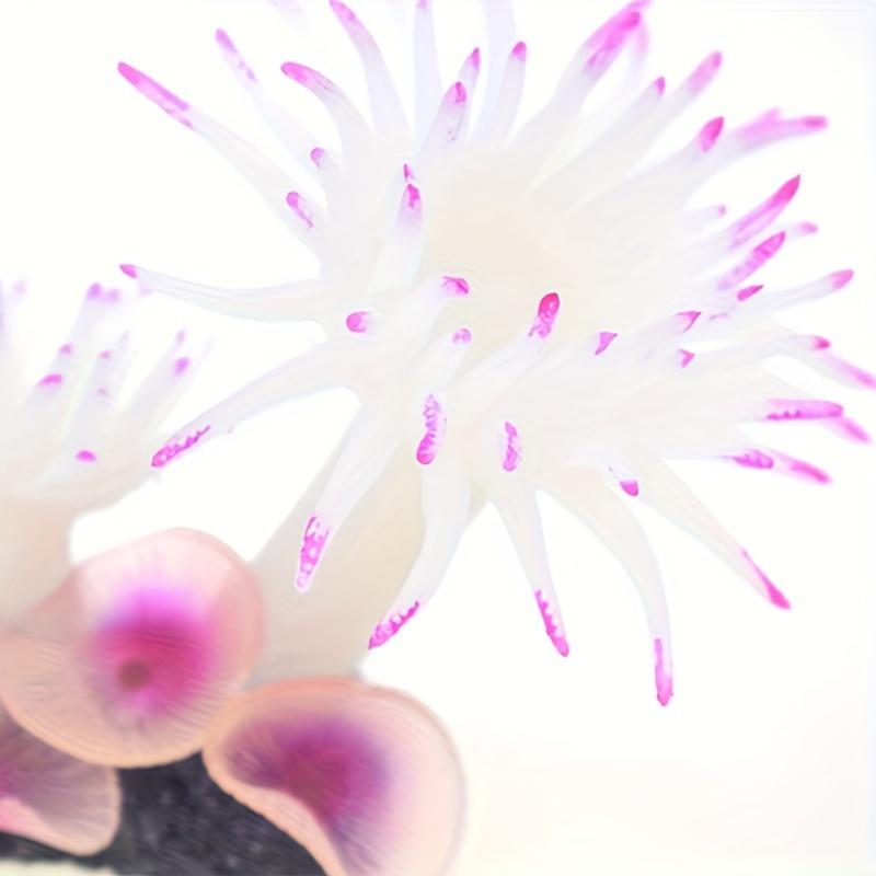 1Pc Aquarium White Flower Simulation Coral Combination, Fish Tank Landscaping Submarine Soft Coral Simulation Sea Tree Silicone