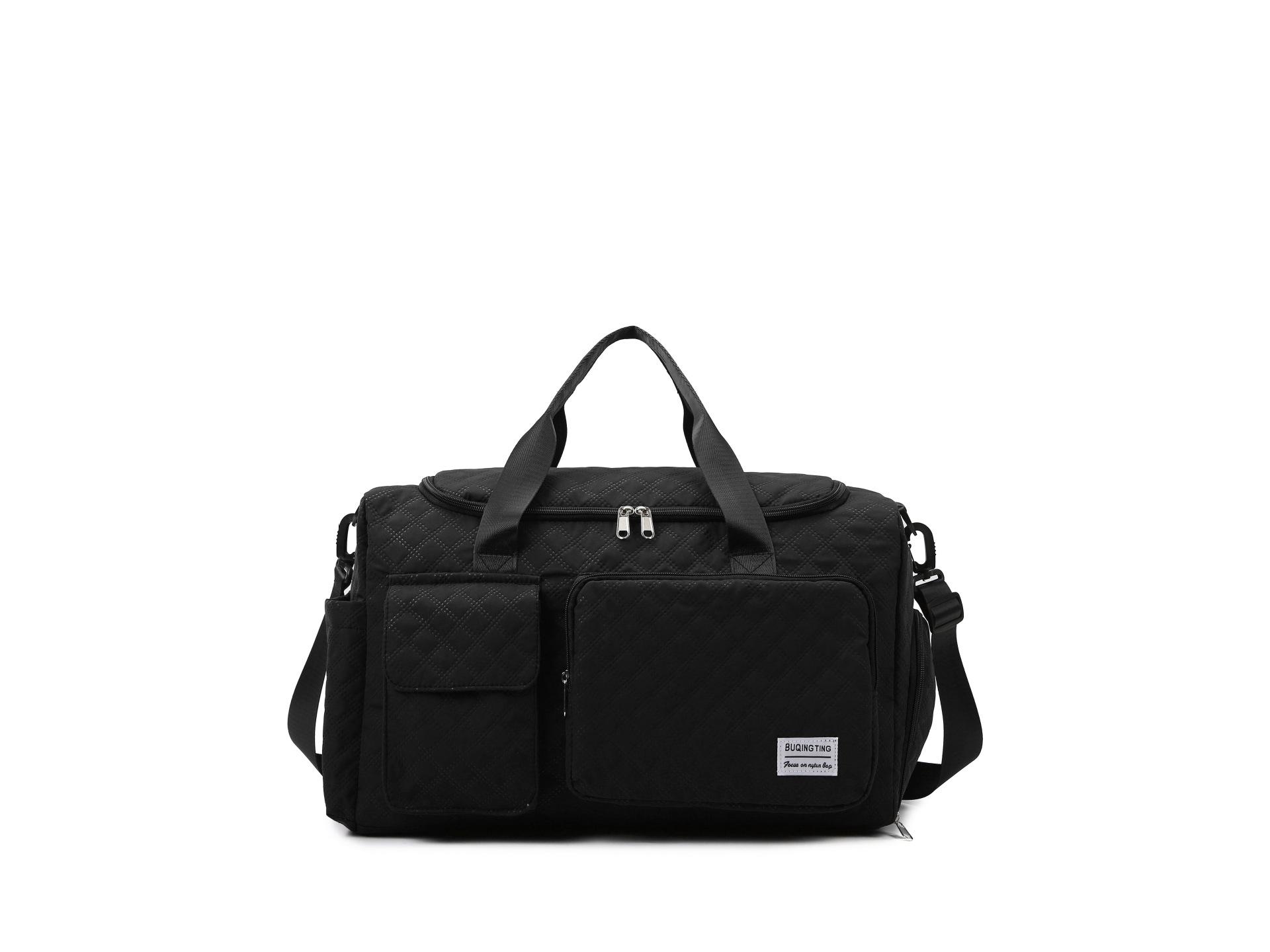 

Diamond Pattern Lightweight Gym Bag - Large Capacity with Wet/Dry Separation & Shoe Compartment, Ideal for Travel & Maternity Use чёрный