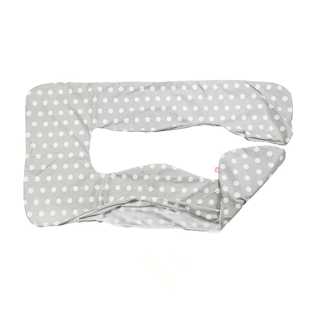 Cover Pillowcase for Pregnancy Pillow Type U Babyuniverse 100% Cotton - Gray Dots