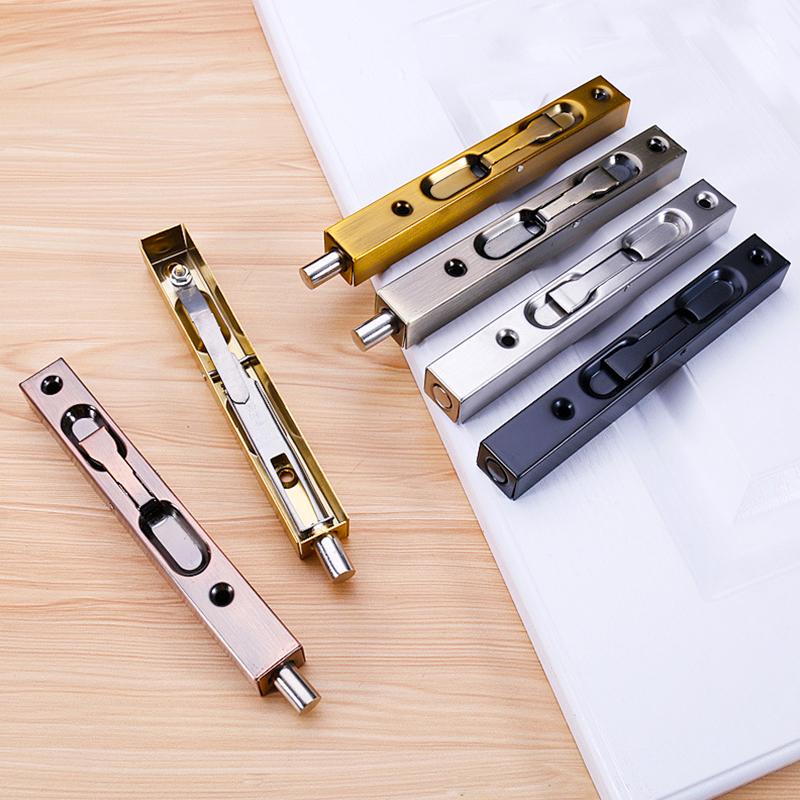 1Pc Stainless Steel Spare Tools Double Opening Doord Door Guard Lever Finger Slide Lock 6/8Inch Door Edge Lever Action Flush Bolt