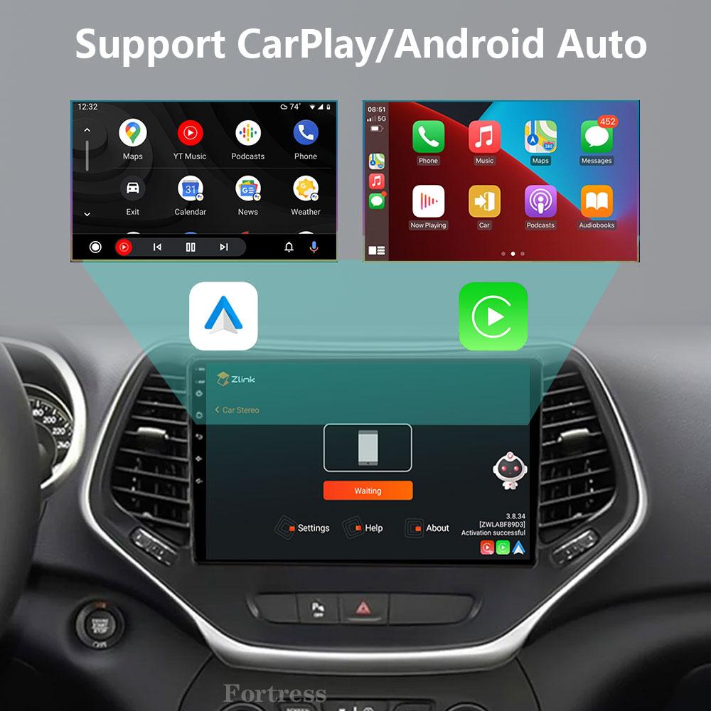Car Auto For Jeep Cherokee 5 KL 2014 - 2018 Android Radio Carplay 4G GPS Navigation Multimedia Stereo Player QLED BT No 2din DVD