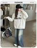 Trendy 2025 Girls' Autumn Sweatshirt & Jeans Set - Fashionable Two-Piece for Older Kids