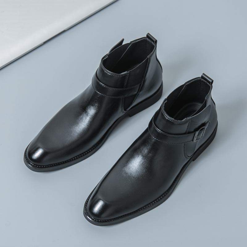 Britische Herren Trendschuh Designer Marke Herren Chelsea Boots Interview Business Kurze Stiefel Bankett Herren High Top Kleiderschuhe