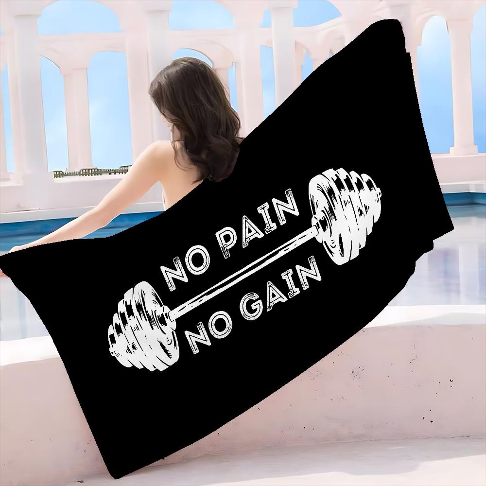 No Pain No Gain Beach Towel For Kids Personalized Bath Towel Pool Towel Vacation Gift Picnic Towel Party Gift