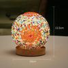 Creative LED Desk Lamp USB Button Warm Dimming Stained Glass Bohemian National Style for Home Bar Bedroom Decor LED Table Lamp