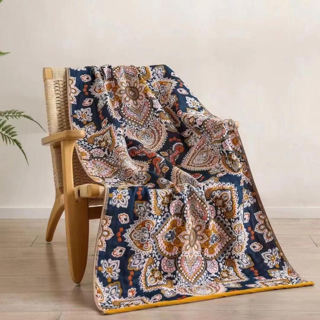New Soft Ethnic Style Sun God Cotton Bath Towel - Skin-friendly & Absorbent