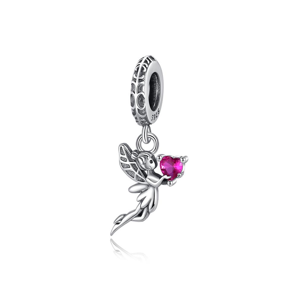Memories 925 Silver Crystal Ball Fairy Crown Princess Dress Charm Fit DIY Bracelet Necklace Child's Birthday Gift