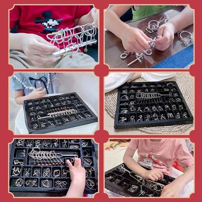 24-Piece Kongming Lock & Ring Puzzle Set for Kids: Educational Toy for Critical Thinking