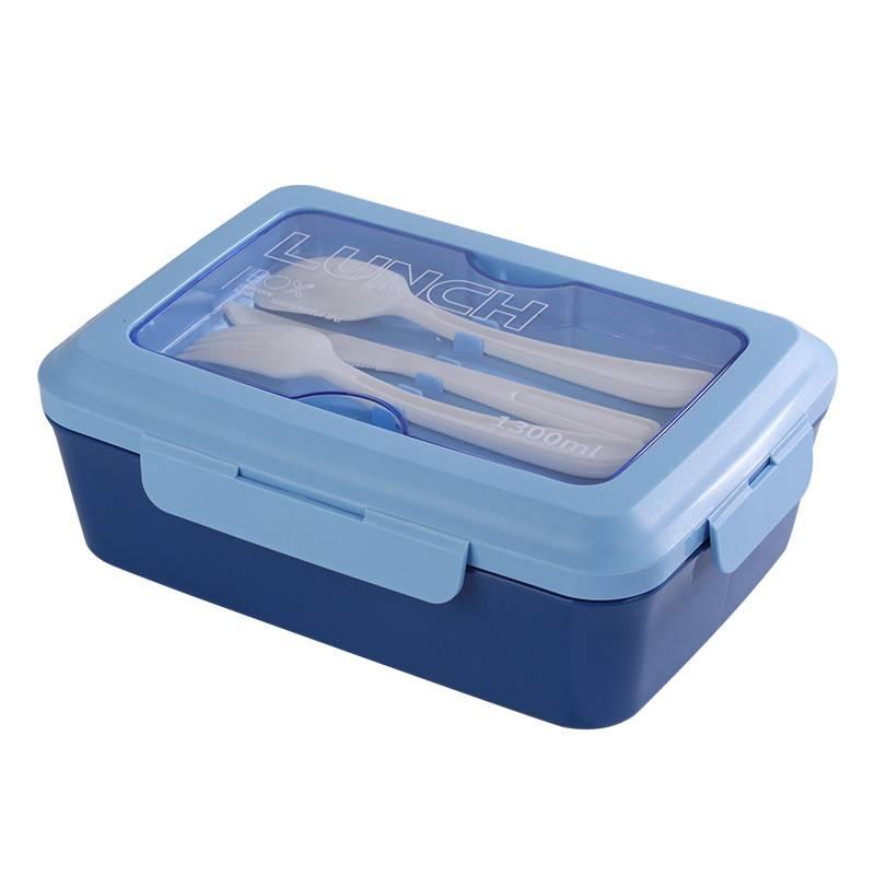 

1Pc Wheat Straw Lunch Box Healthy Bpa Free Bento Boxes Microwave Dinnerware Food Storage Container Lunch Box For Kids синий