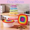 Plastic Round Rectangular Food Storage Container With Sealing Lid For Kitchen Freshness