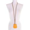 Excelente Colar HERMES Petite H Eveton Clochette Couro Epsom Feminino Usado