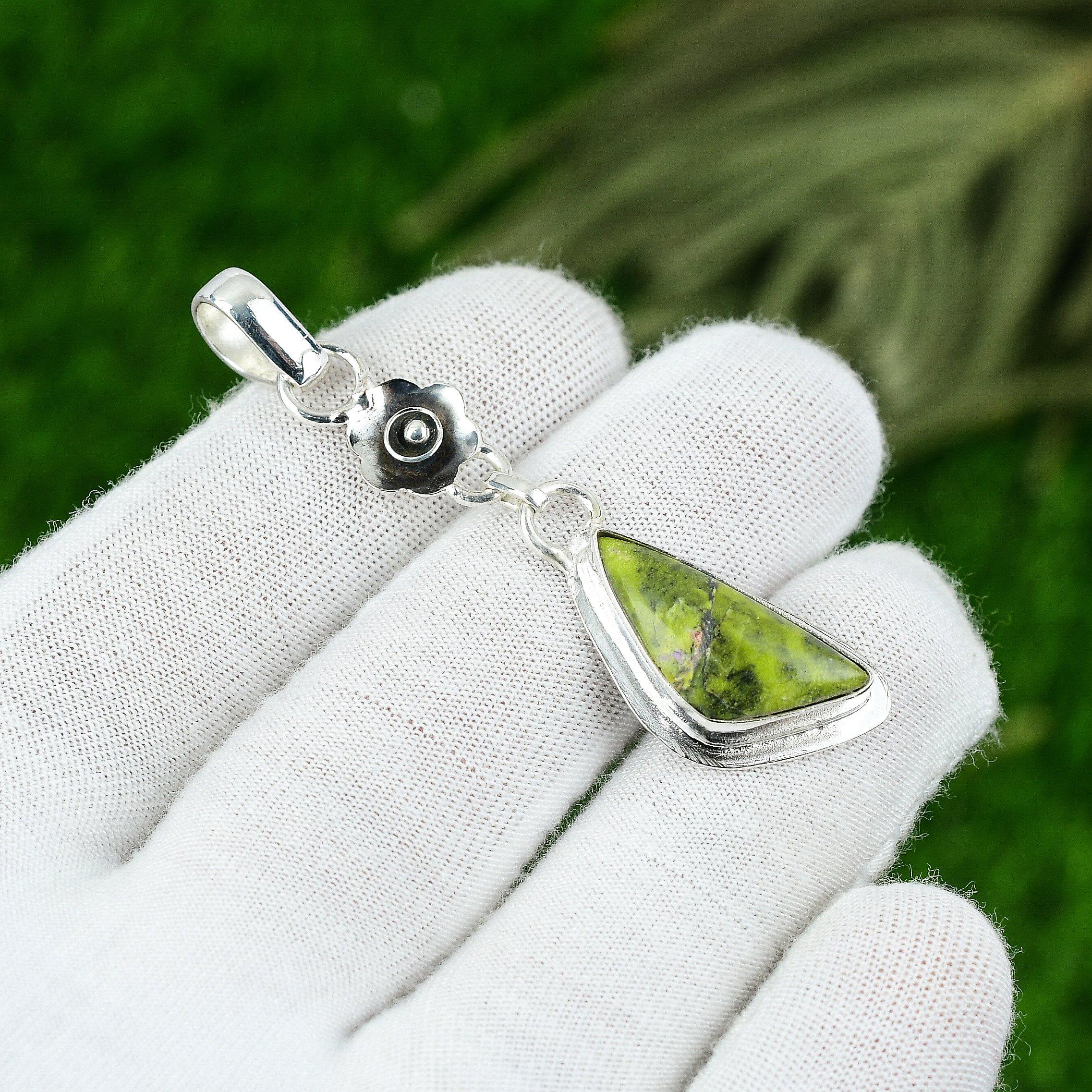 

Birthday Gift For Her Natural Atlantisite Gemstone Pendant 925 Sterling Silver