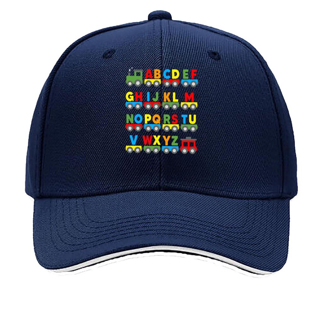 Alphabet Train ABCDEFGHIJKLMNOPQRSTUVWXYZ Colorful s Learning Design Sandwich Baseball Cap Unisex Women Sun Cap