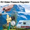 Water Pressure Regulator for RVs Campers Garden Handle Adjustable Universal Water Pressure Regulator Valves with Gauges