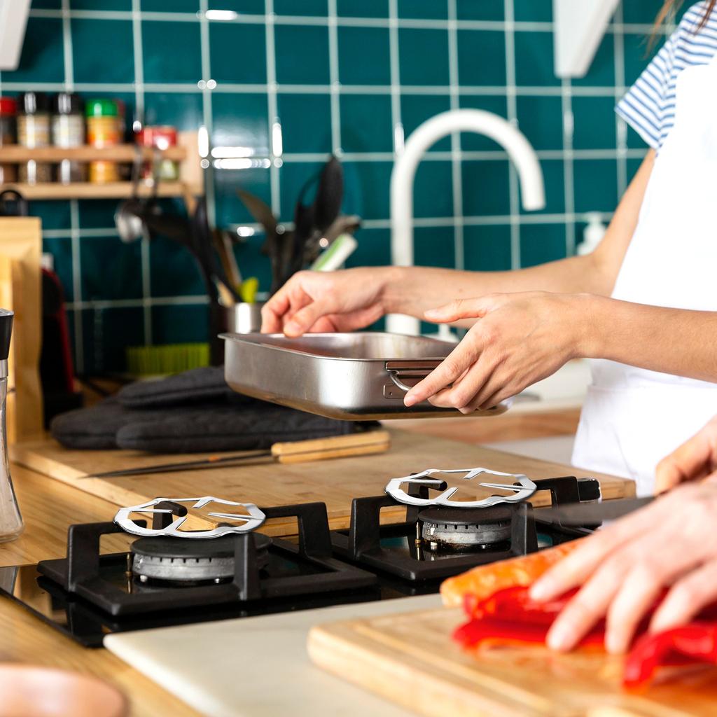 2 Pcs Gas Ring Reducer Wok Ring Universal Iron Ring Stainless Steel Gas Stove Cooker Plate Coffee Pot Support Stand Gas Stove Ho