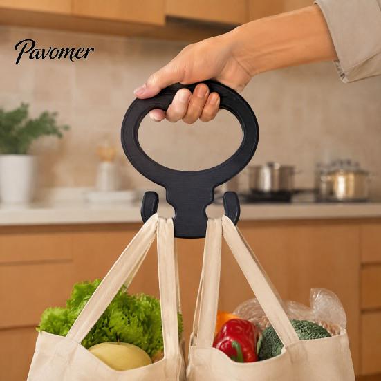 Supermarket Shopping Gadget 3D Printed Grocery Bag Carrier Holder Handle for Plastic Hand Saver Bags Bags, Heavy Duty with Ergonomic Grip And