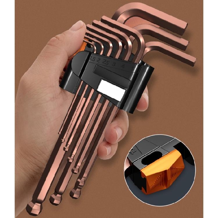 9Pieces L Type Double-End Screwdriver Hex Wrench Set Allen Key Hexagon Flat Ball