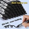 4pcs Black And 4pcs White Marker Pen Set/Quick-Dry Oil-Based Broad Tip Pens/Durable Thick Pens for Express Logistics Marking
