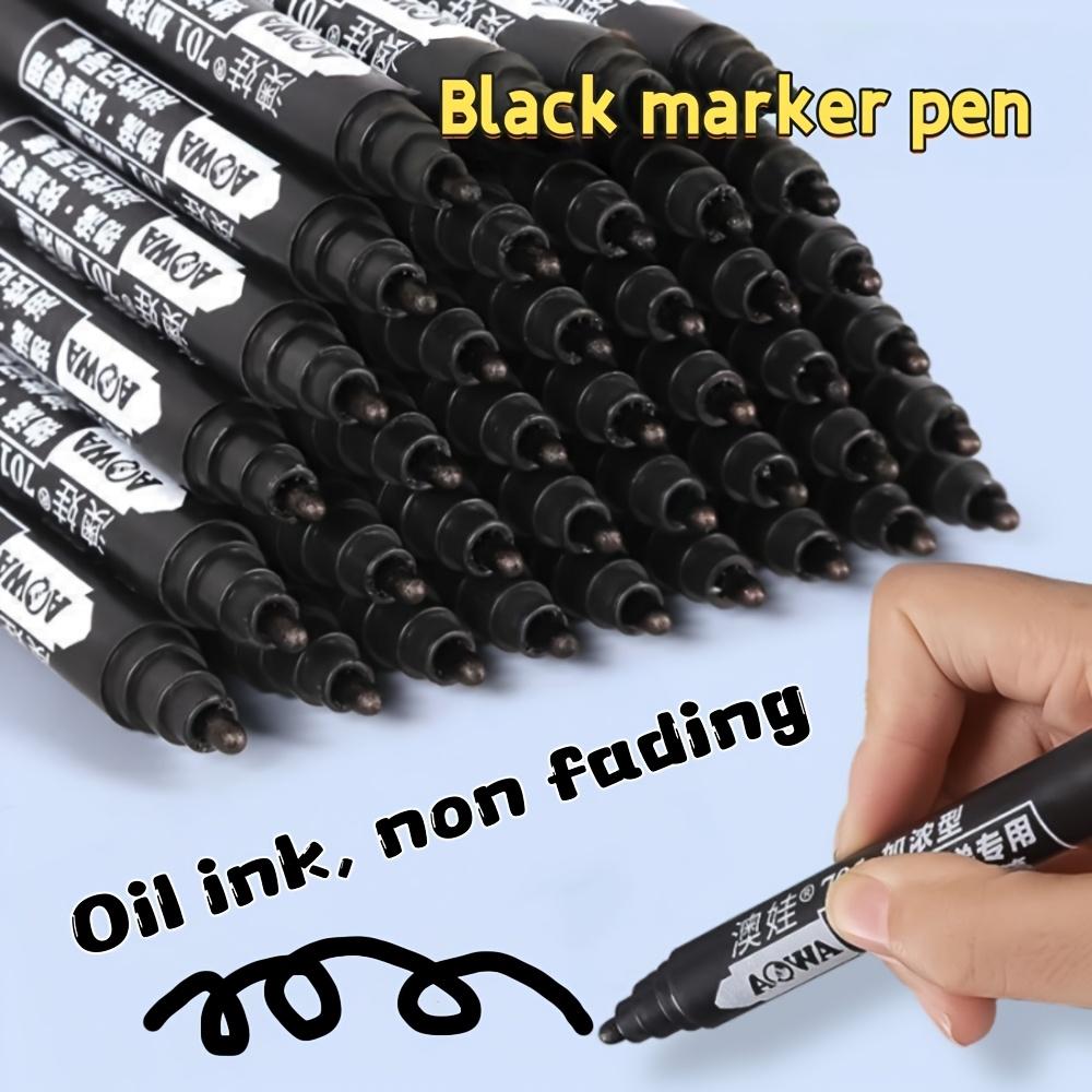 4pcs Black And 4pcs White Marker Pen Set/Quick-Dry Oil-Based Broad Tip Pens/Durable Thick Pens for Express Logistics Marking