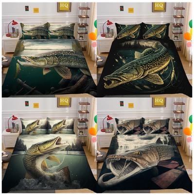 3D Fish Series Bedding Set Quilt Cover Pillow Cover Bedding Set AU King Full Size Single/Double Bed Home Decoration