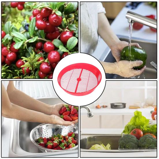 Blueberry Food Sieve Colander Cleaning Tray Drain Berry Vegetable Basket Washing Kitchen Fruit And