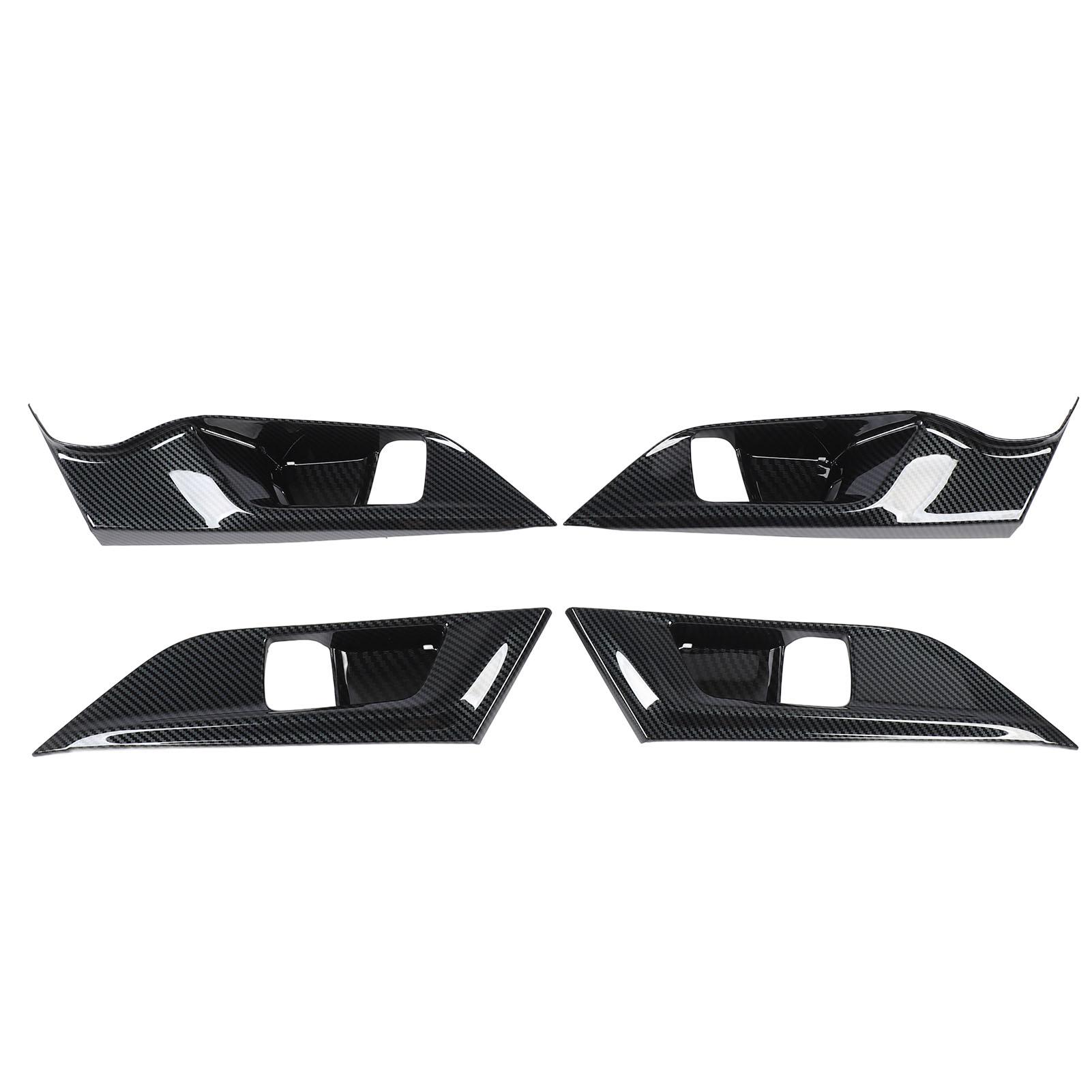 

4PCS Interior Door Pull Handle Cover Carbon Fiber Style Inner Door Handle Cover Trim for Yaris